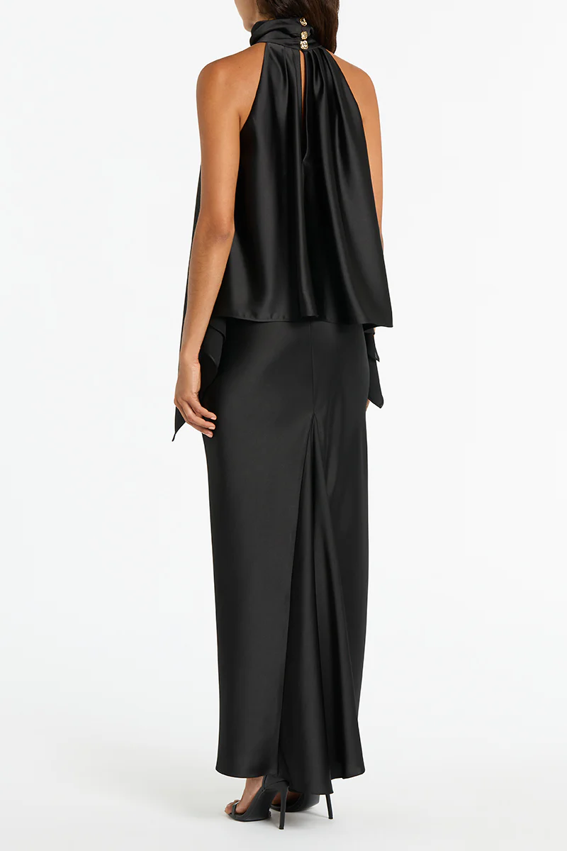 BLACK SATIN BIAS SKIRT - Image 3