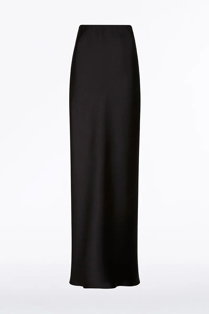 BLACK SATIN BIAS SKIRT - Image 4