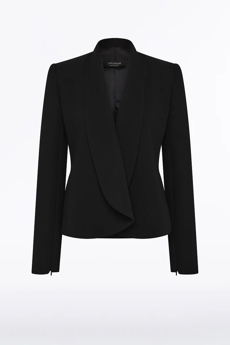 BLACK SHAWL COLLAR JACKET - Image 4