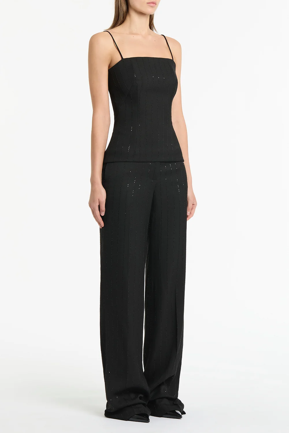 BLACK STARLIGHT TWILL BUSTIER TOP - Image 2