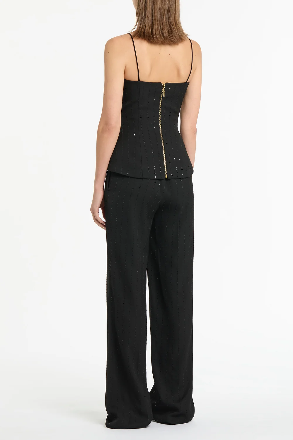 BLACK STARLIGHT TWILL BUSTIER TOP - Image 3