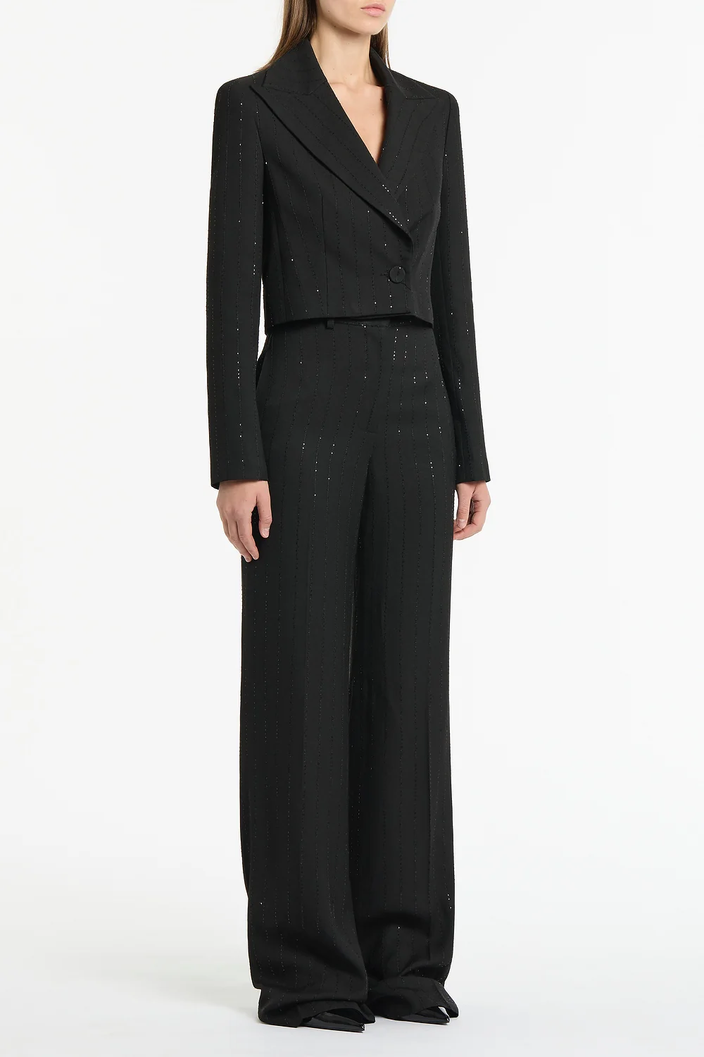 BLACK STARLIGHT TWILL WIDE LEG PANT - Image 2