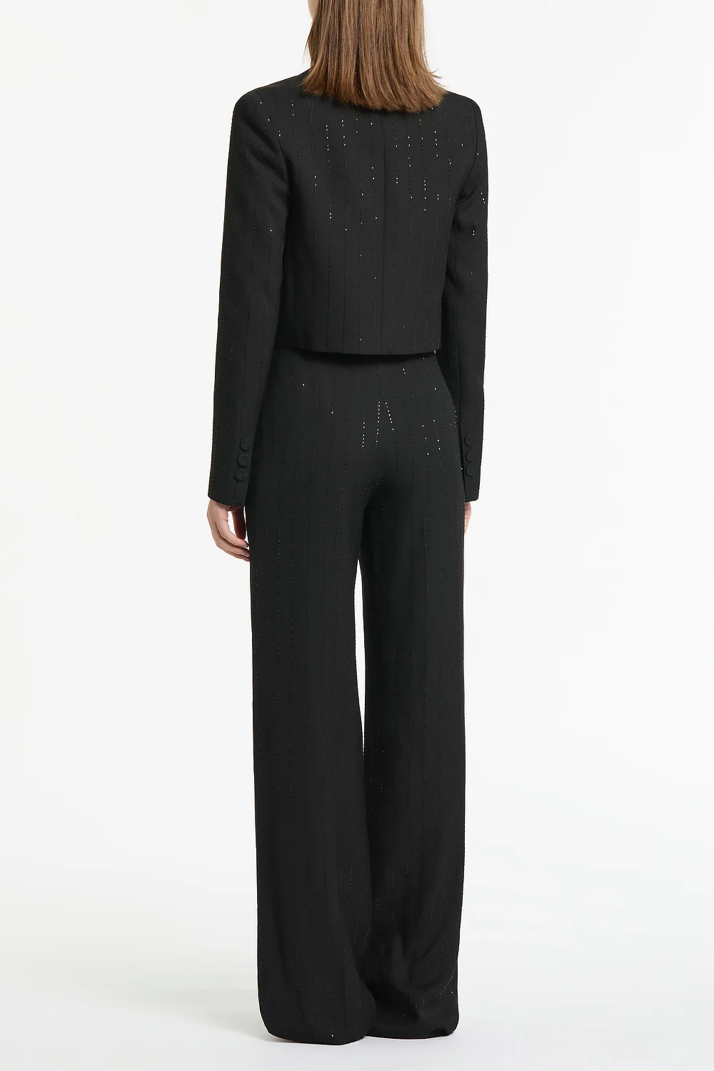 BLACK STARLIGHT TWILL WIDE LEG PANT - Image 3