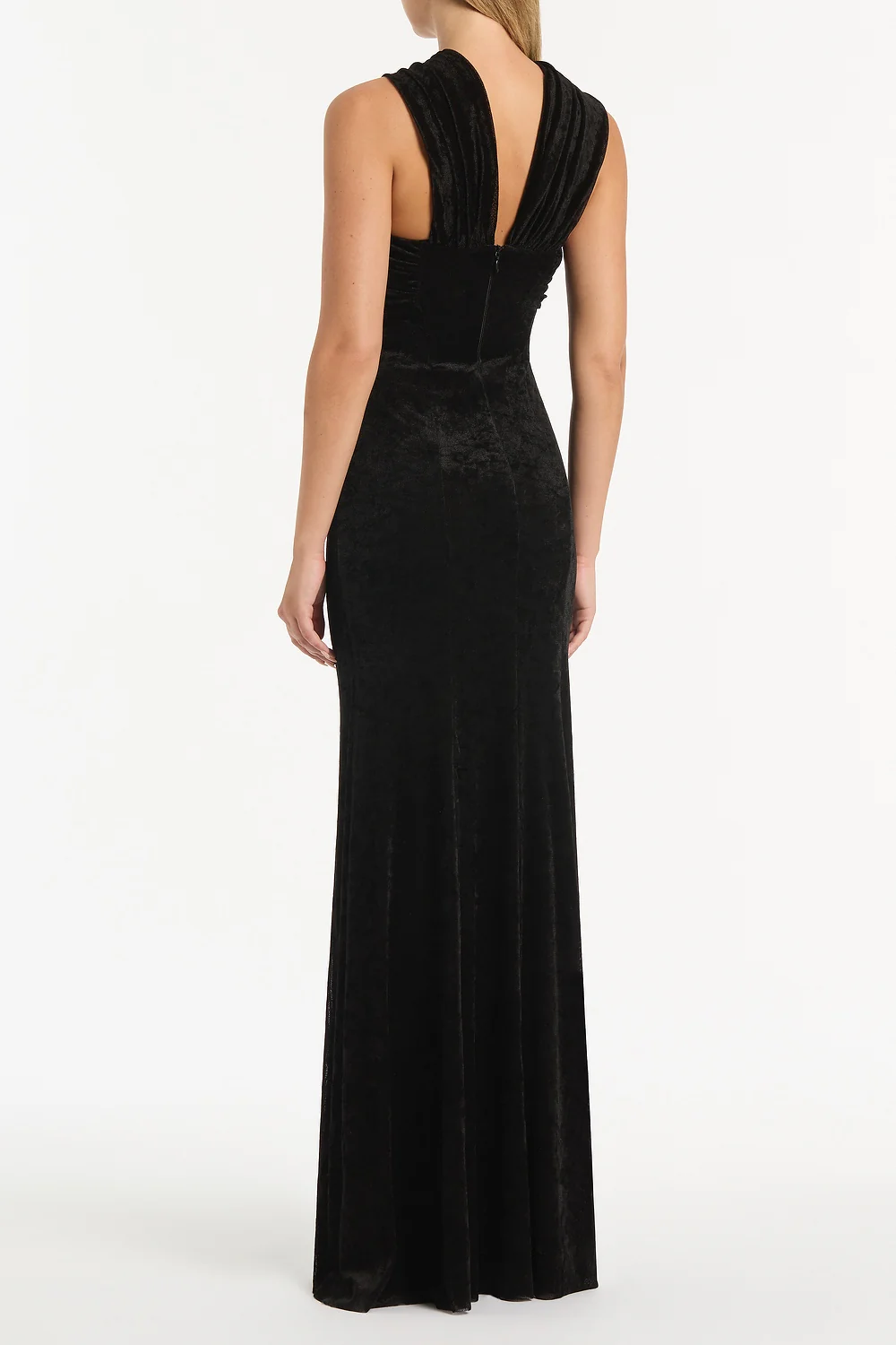 BLACK VELVET MESH GOWN - Image 2