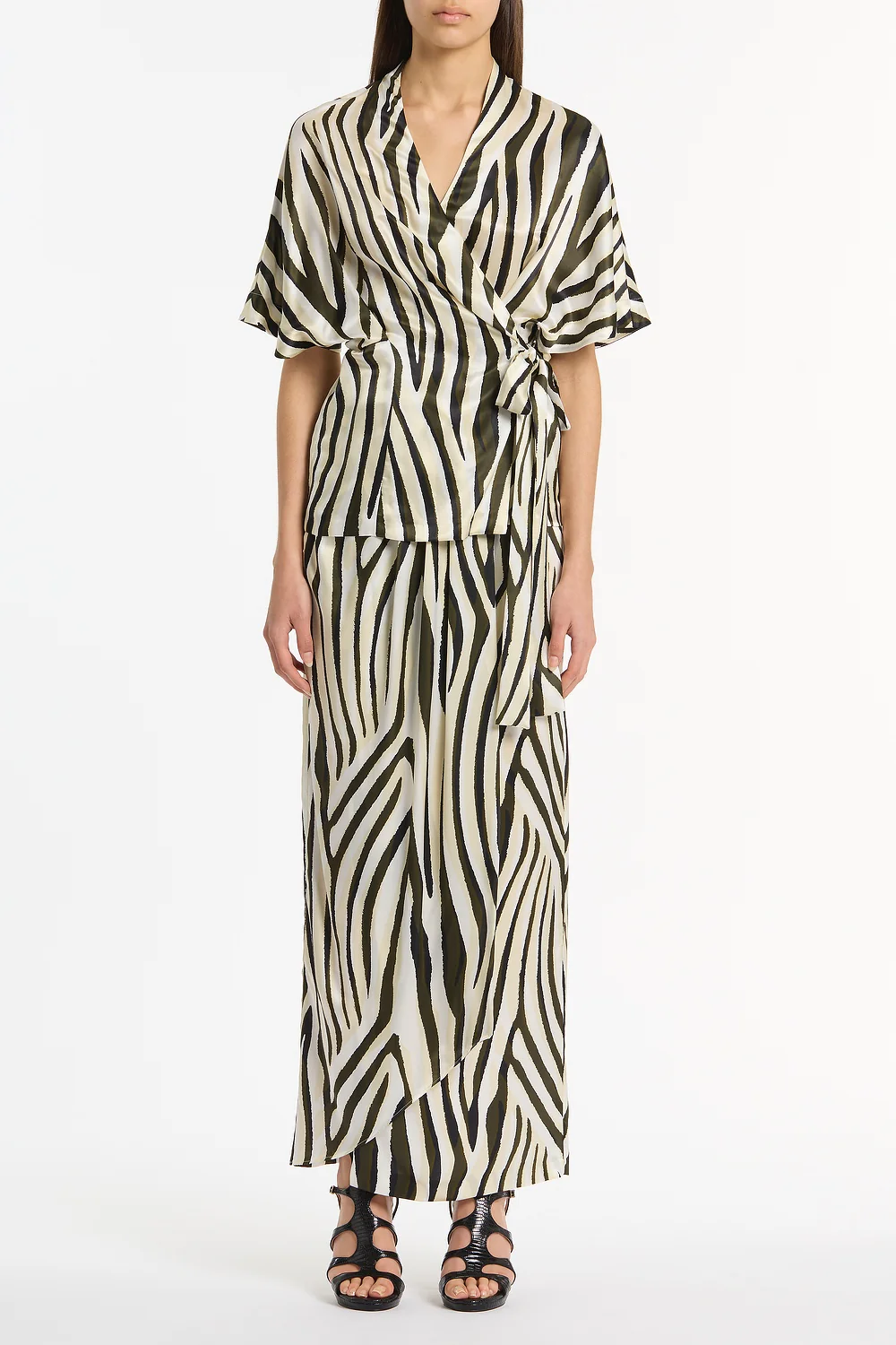 BOLD STRIPE PRINT GATHER TOP