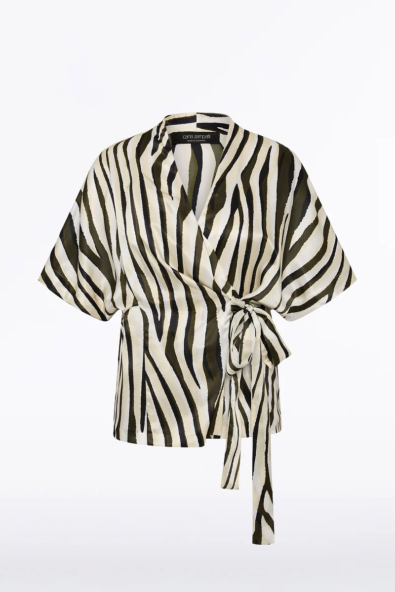 BOLD STRIPE PRINT GATHER TOP - Image 6