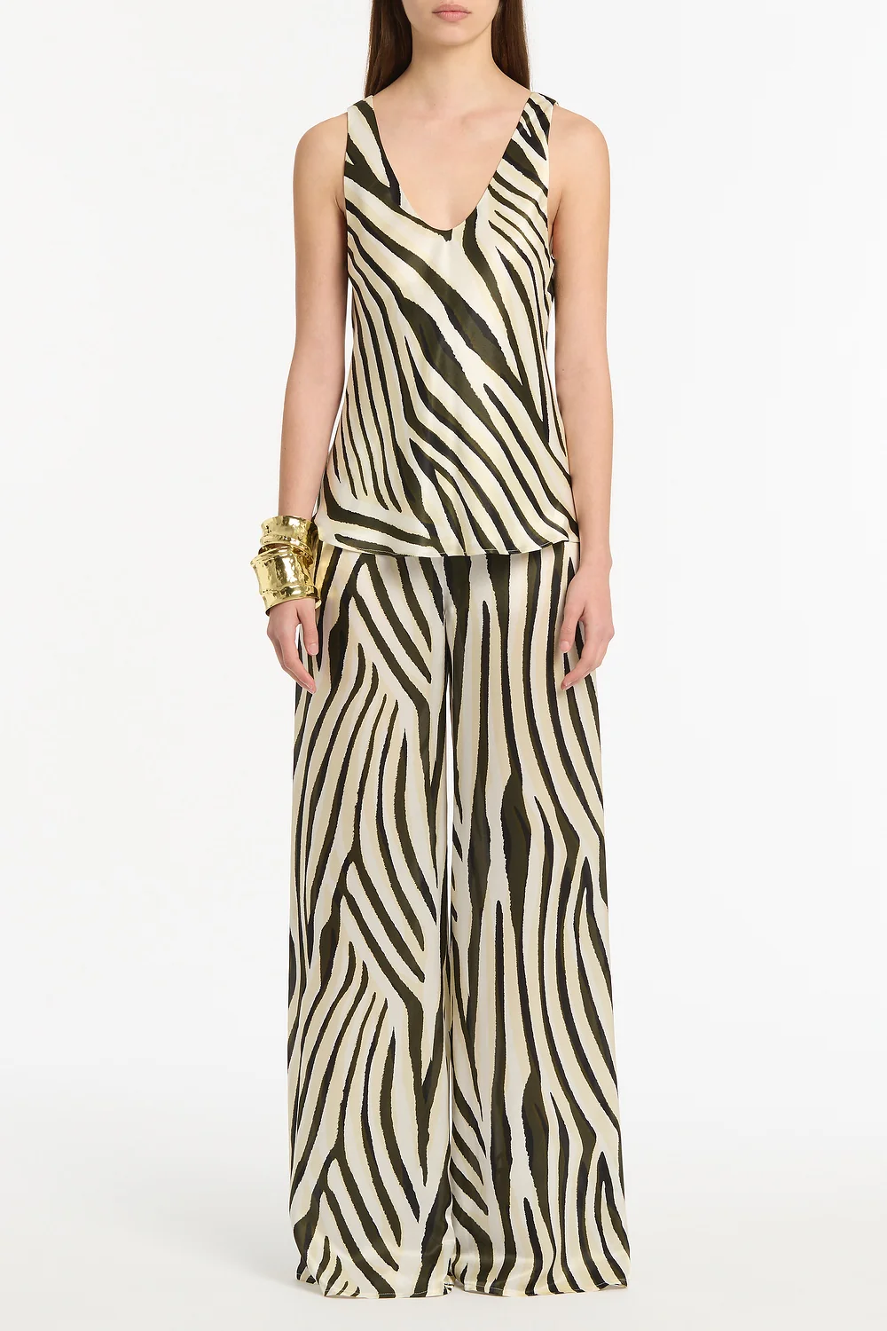 BOLD STRIPE PRINT SCOOP NECK CAMI