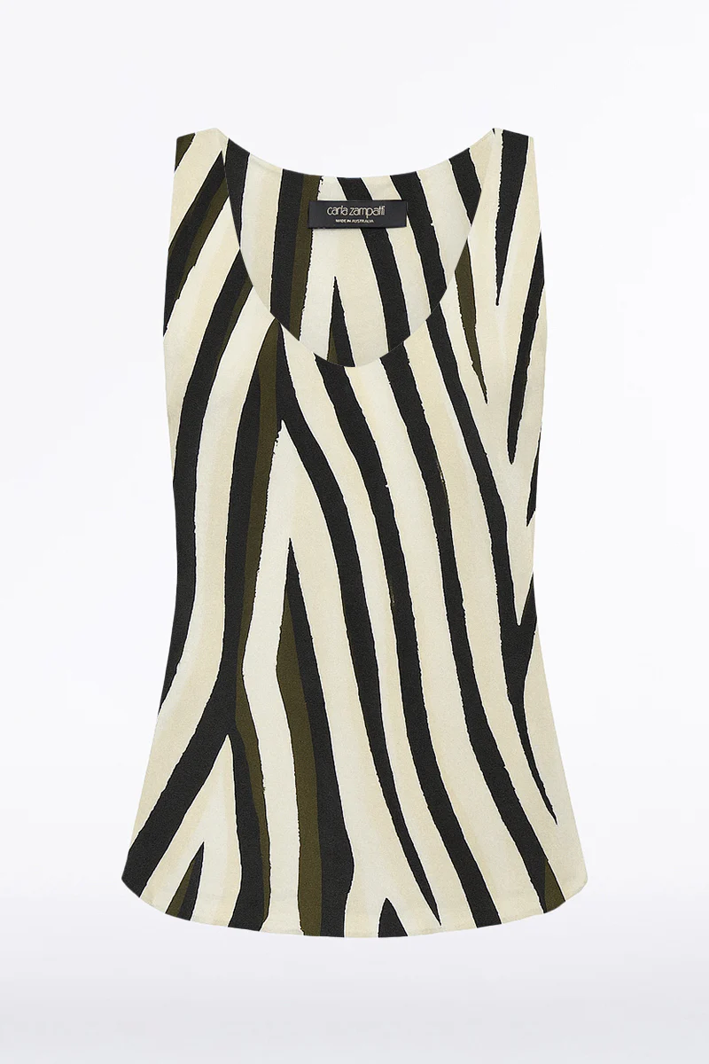 BOLD STRIPE PRINT SCOOP NECK CAMI - Image 4