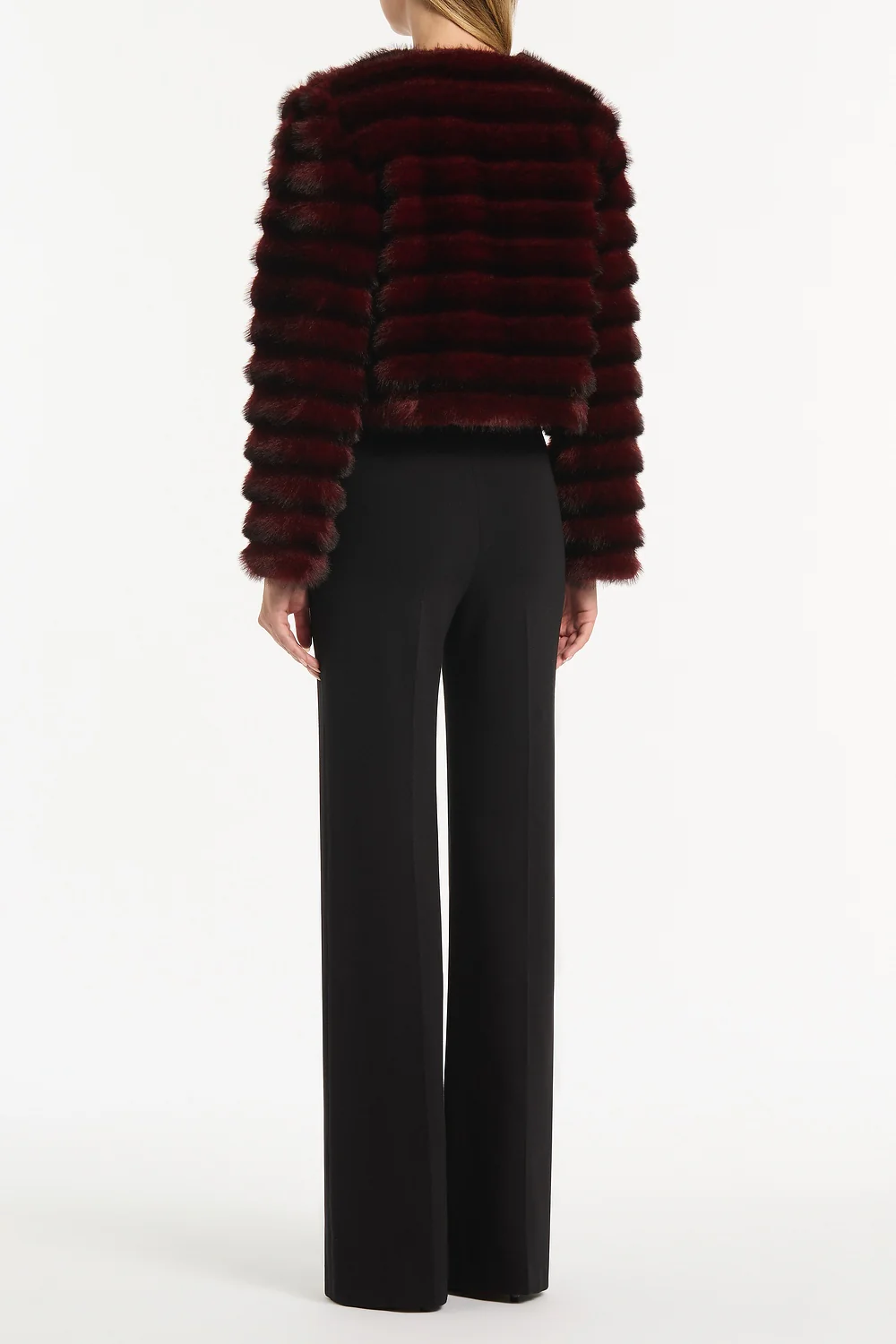 BORDEAUX CROPPED FUR JACKET - Image 2
