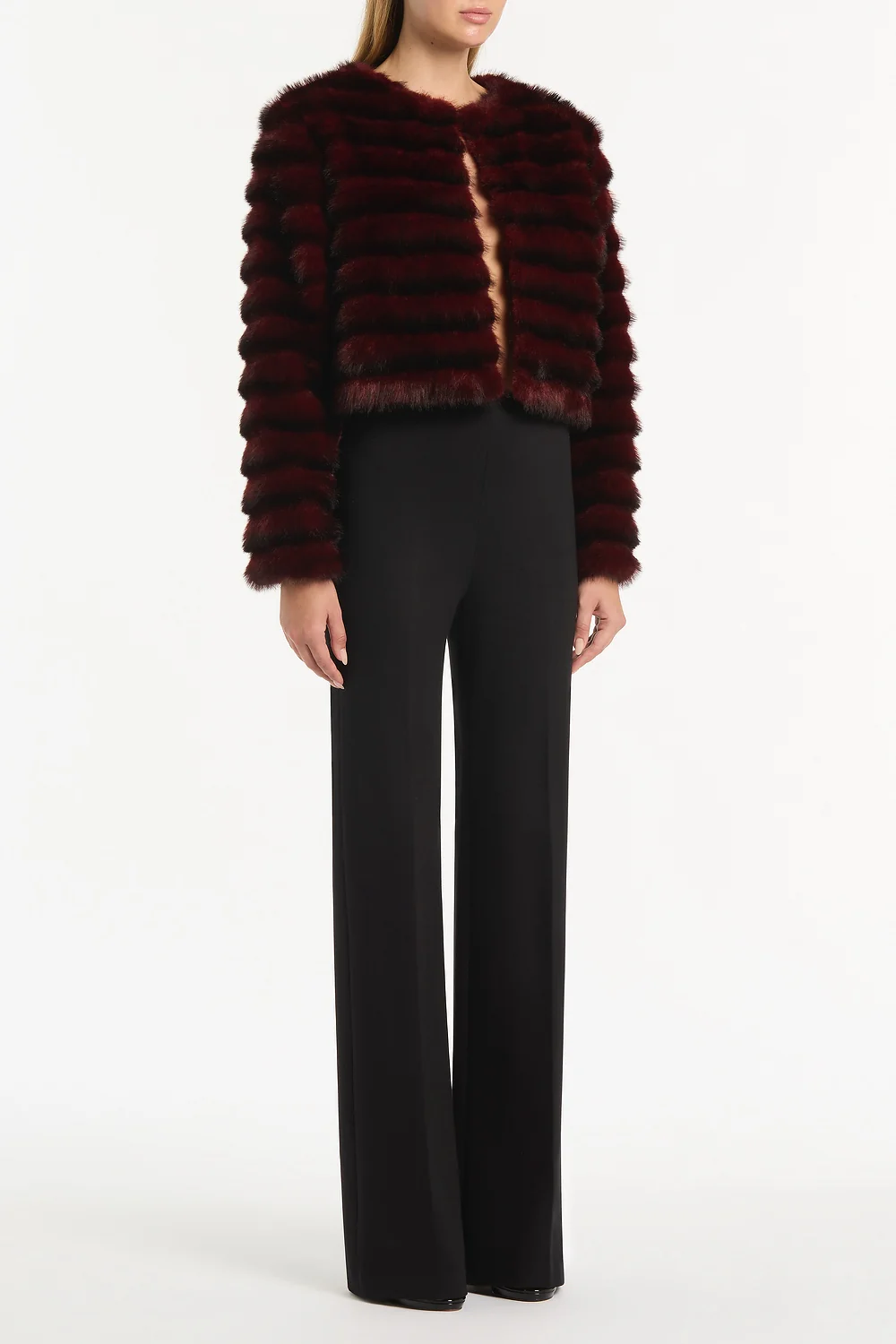 BORDEAUX CROPPED FUR JACKET - Image 3