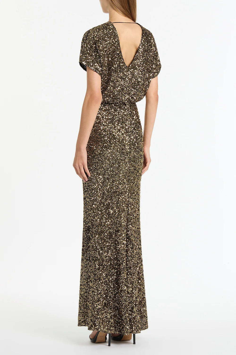 BRONZE CRUSHED SEQUIN DRAPE TOP - Image 2