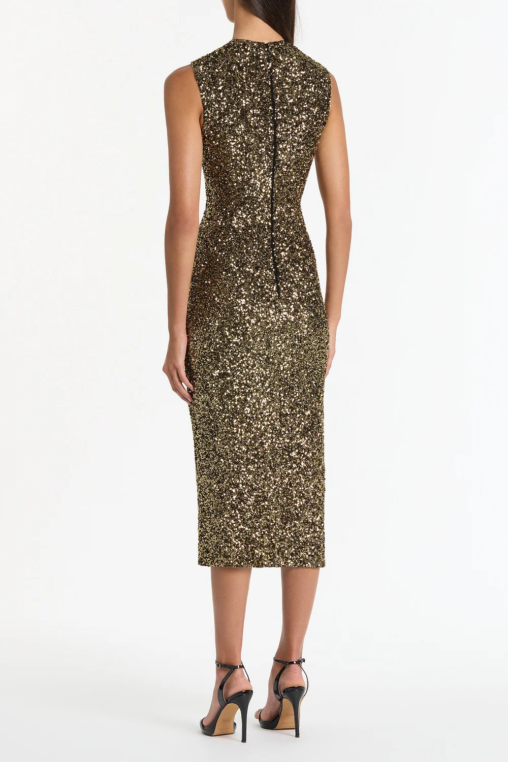 BRONZE CRUSHED SEQUIN DRESS - Image 2