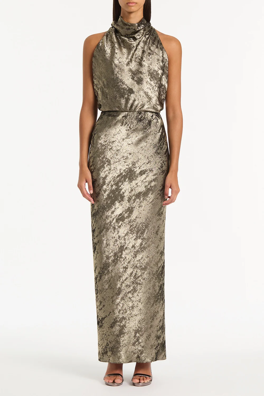BURNISHED METALLIC BIAS SKIRT