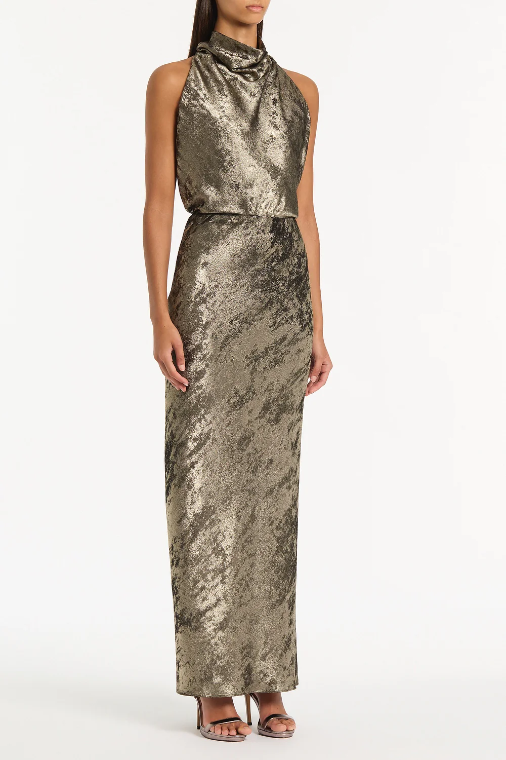 BURNISHED METALLIC BIAS SKIRT - Image 3
