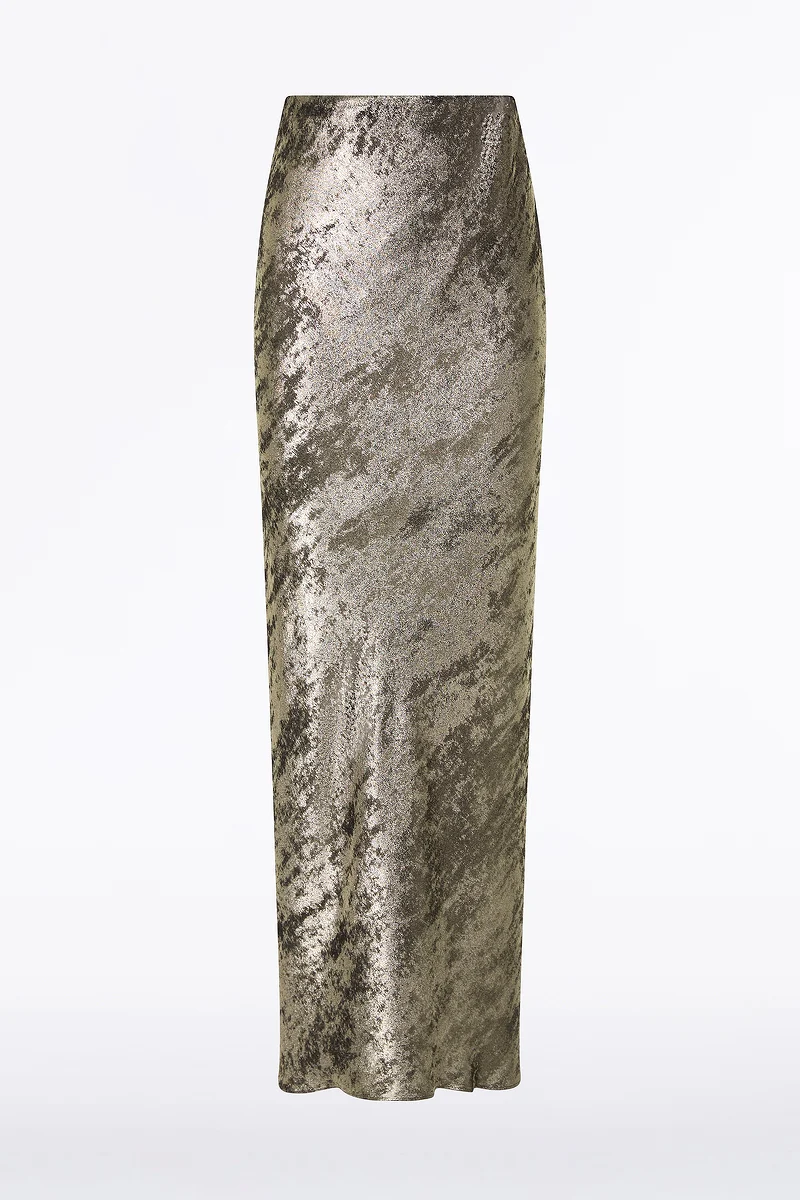BURNISHED METALLIC BIAS SKIRT - Image 5