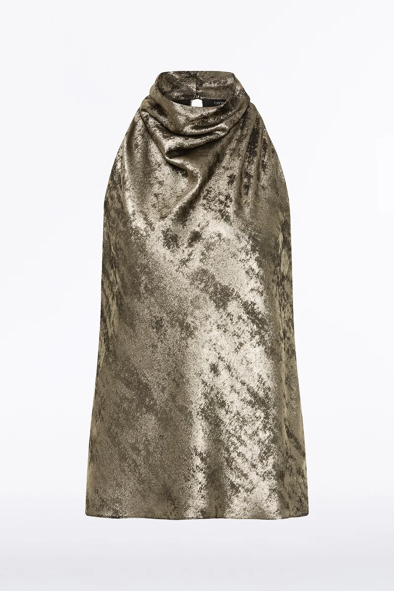 BURNISHED METALLIC HALTER TOP - Image 4