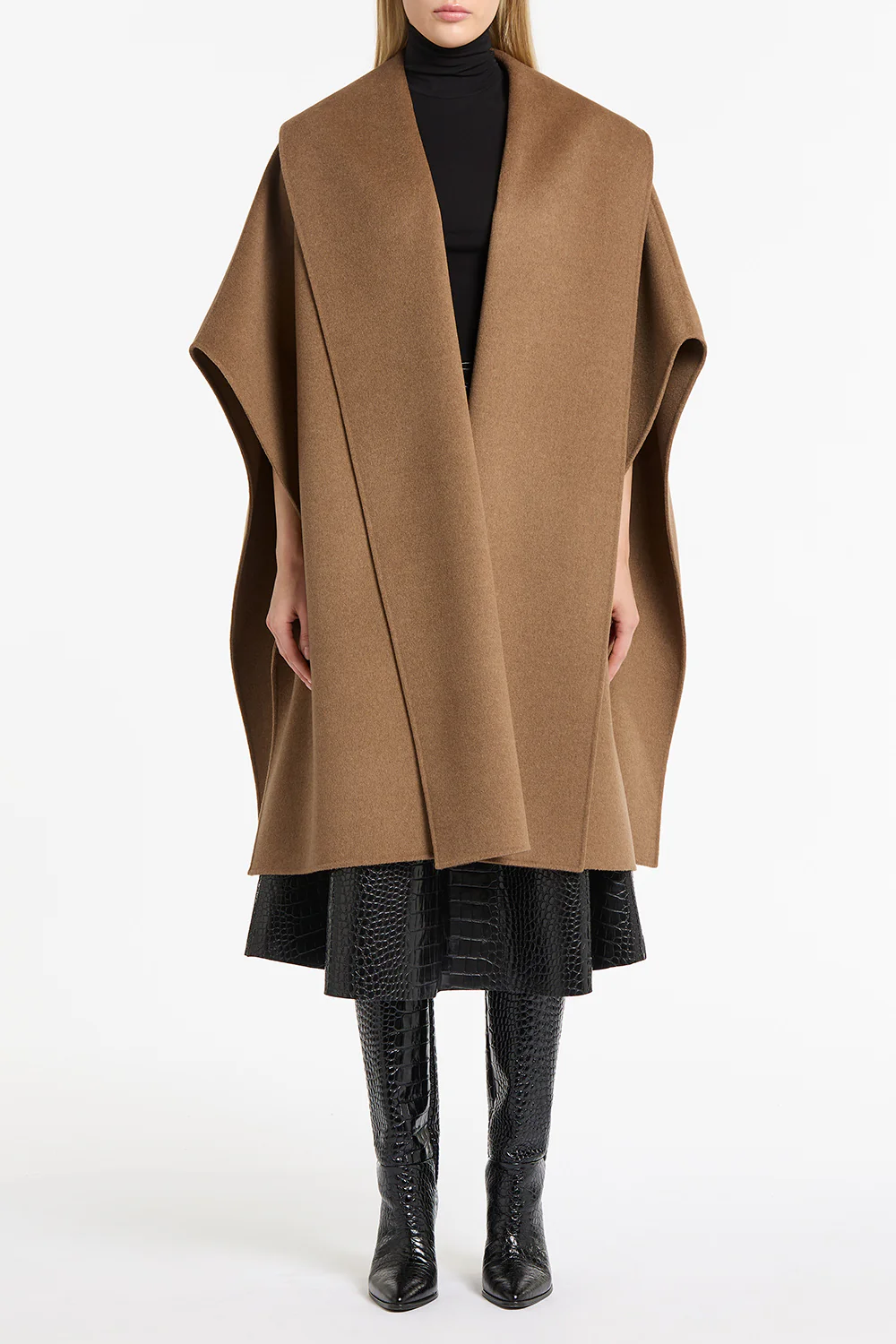 CAMEL DOPPIA WOOL CAPE - Image 4
