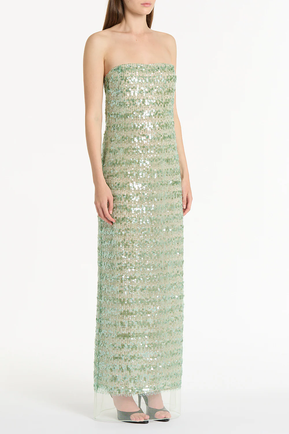 CELEDON SEQUIN STRAPLESS GOWN - Image 3