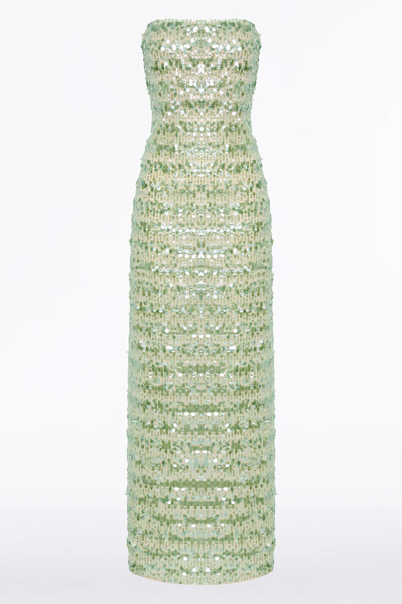 CELEDON SEQUIN STRAPLESS GOWN - Image 6