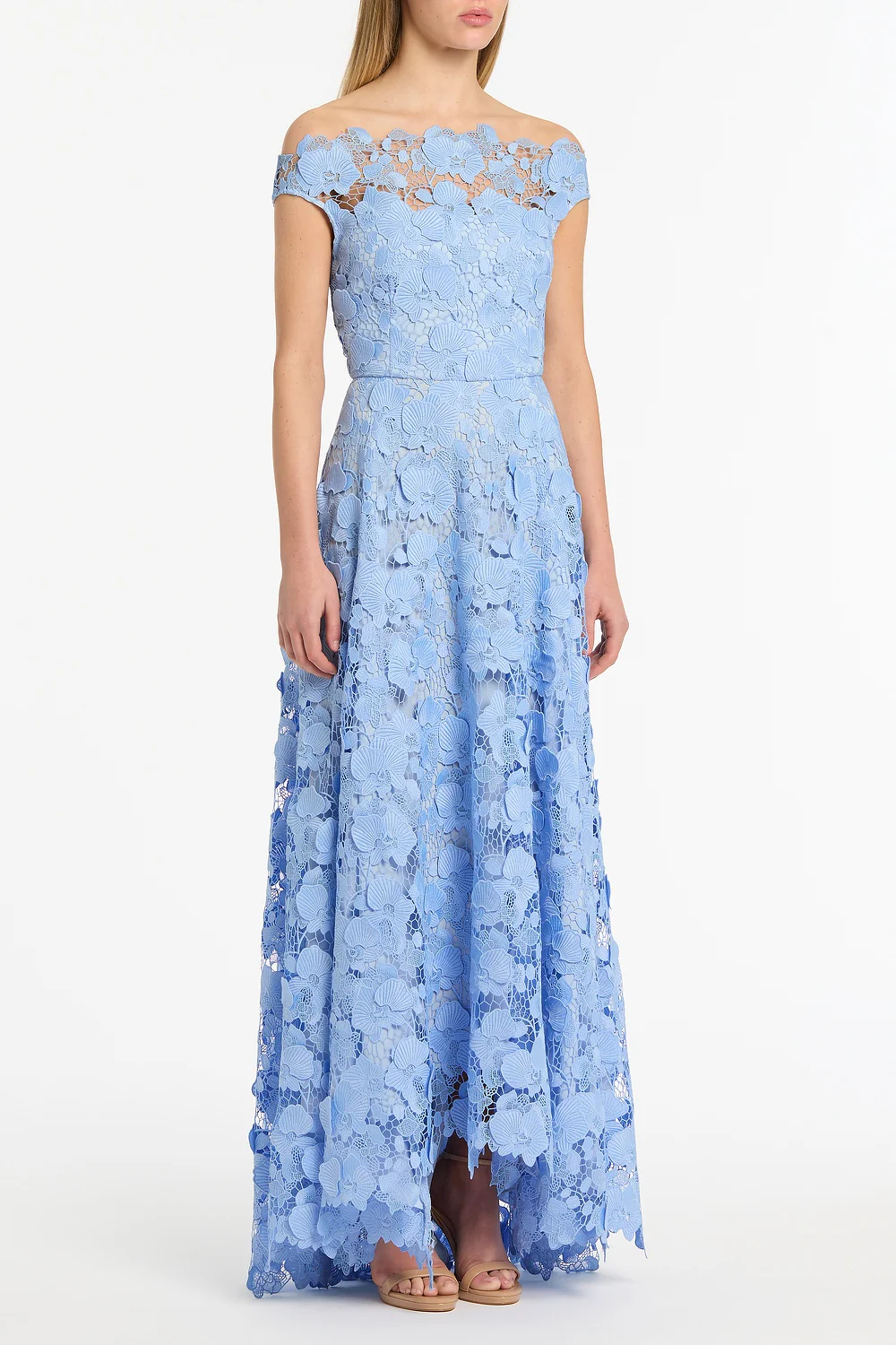 CELESTE 3D LACE OFF-SHOULDER GOWN - Image 2