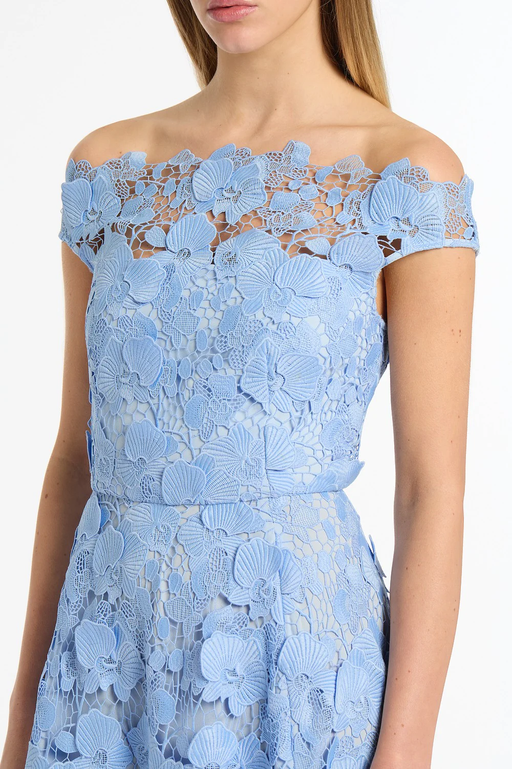 CELESTE 3D LACE OFF-SHOULDER GOWN - Image 4