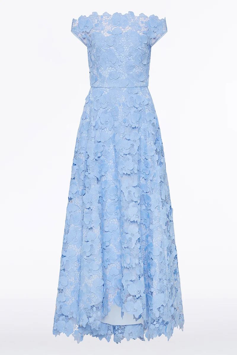 CELESTE 3D LACE OFF-SHOULDER GOWN - Image 5