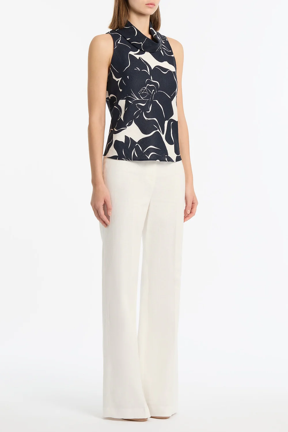 CELESTIAL PETALS LINEN FOLDED COLLAR TOP - Image 2