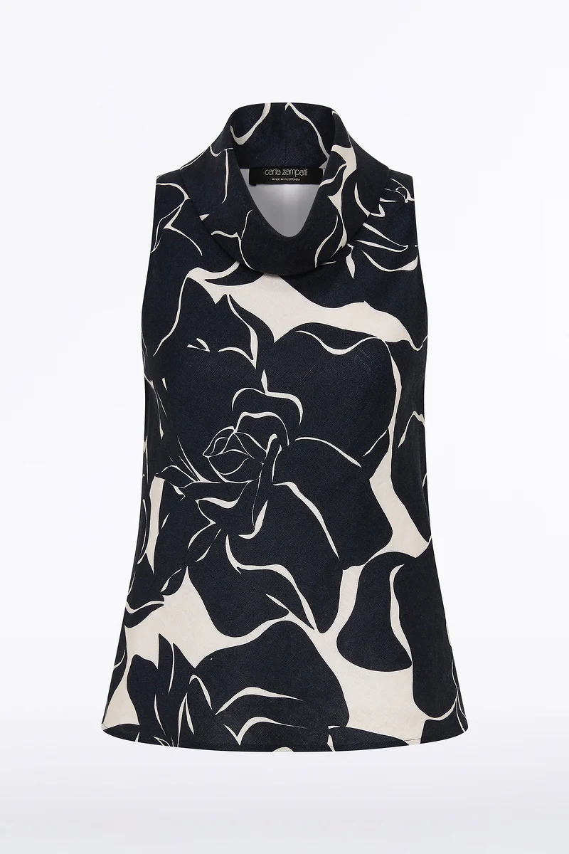 CELESTIAL PETALS LINEN FOLDED COLLAR TOP - Image 6