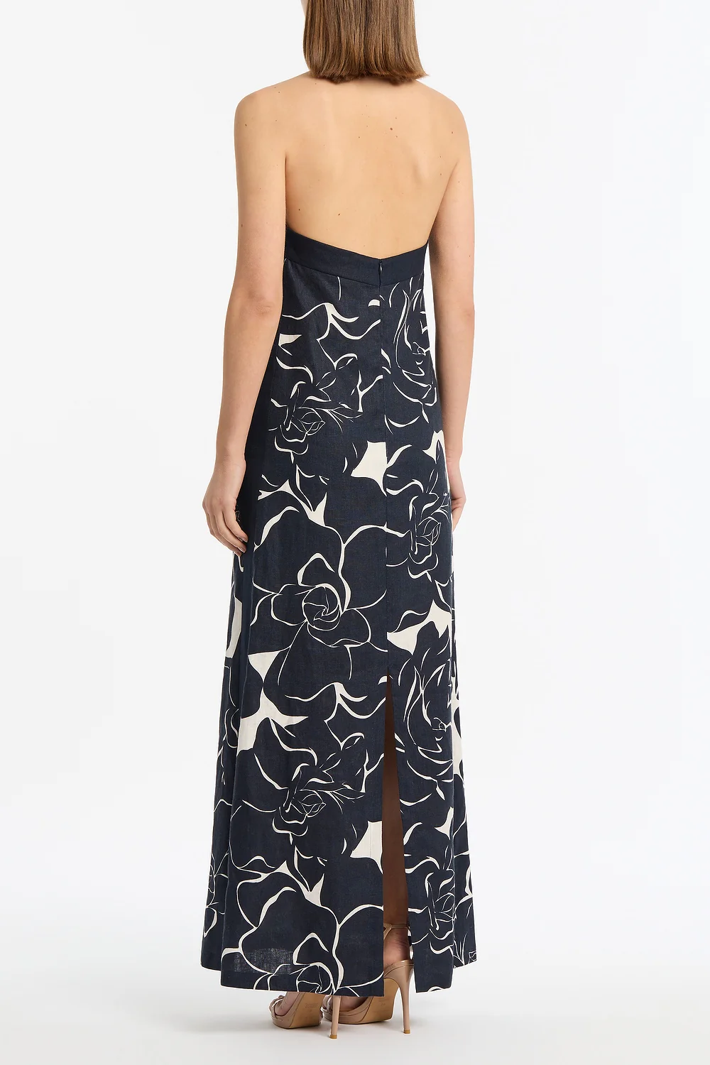 CELESTIAL PETALS LINEN HALTER NECK DRESS - Image 3