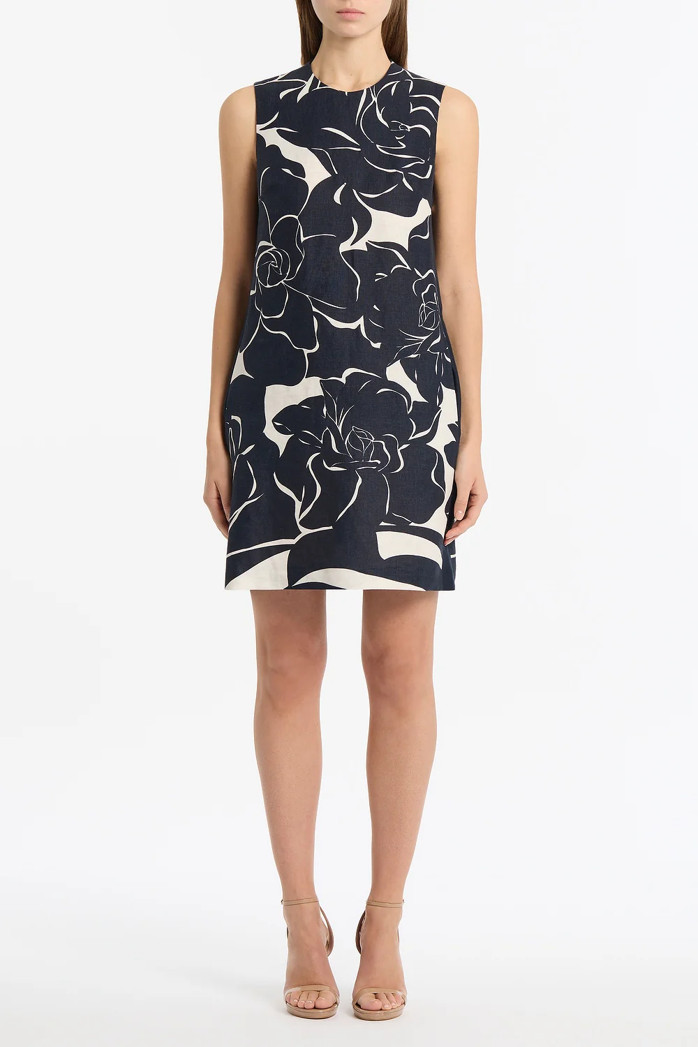 CELESTIAL PETALS LINEN SHIFT DRESS