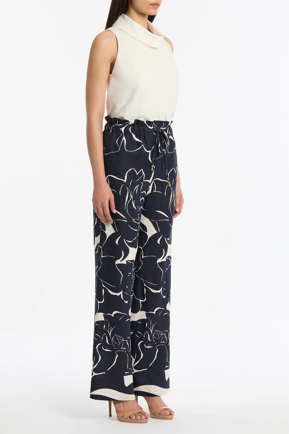 CELESTIAL PETALS LINEN TIE WAIST PANT - Image 2