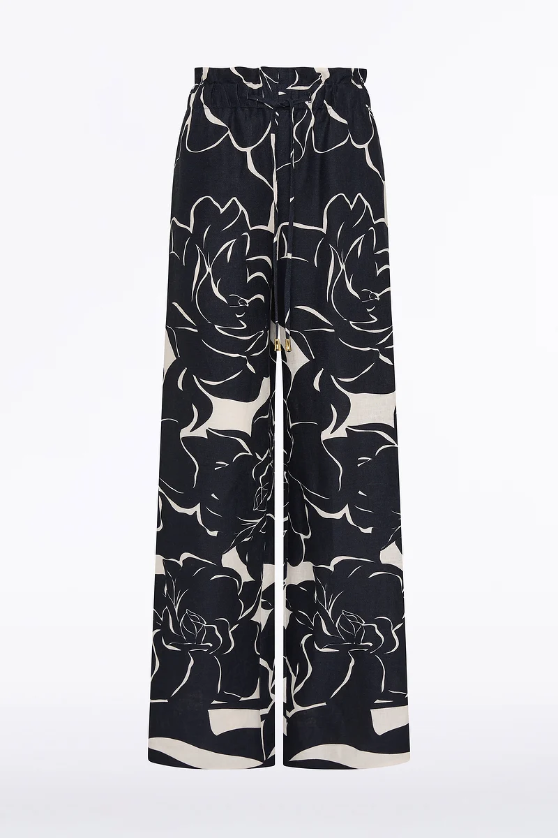 CELESTIAL PETALS LINEN TIE WAIST PANT - Image 4