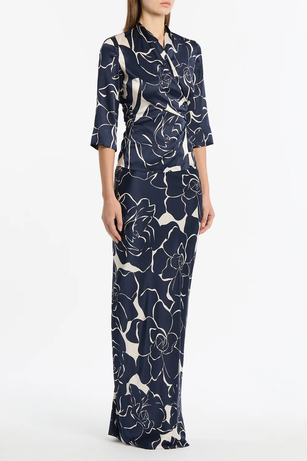 CELESTIAL PETALS SILK VISCOSE BIAS SKIRT - Image 2