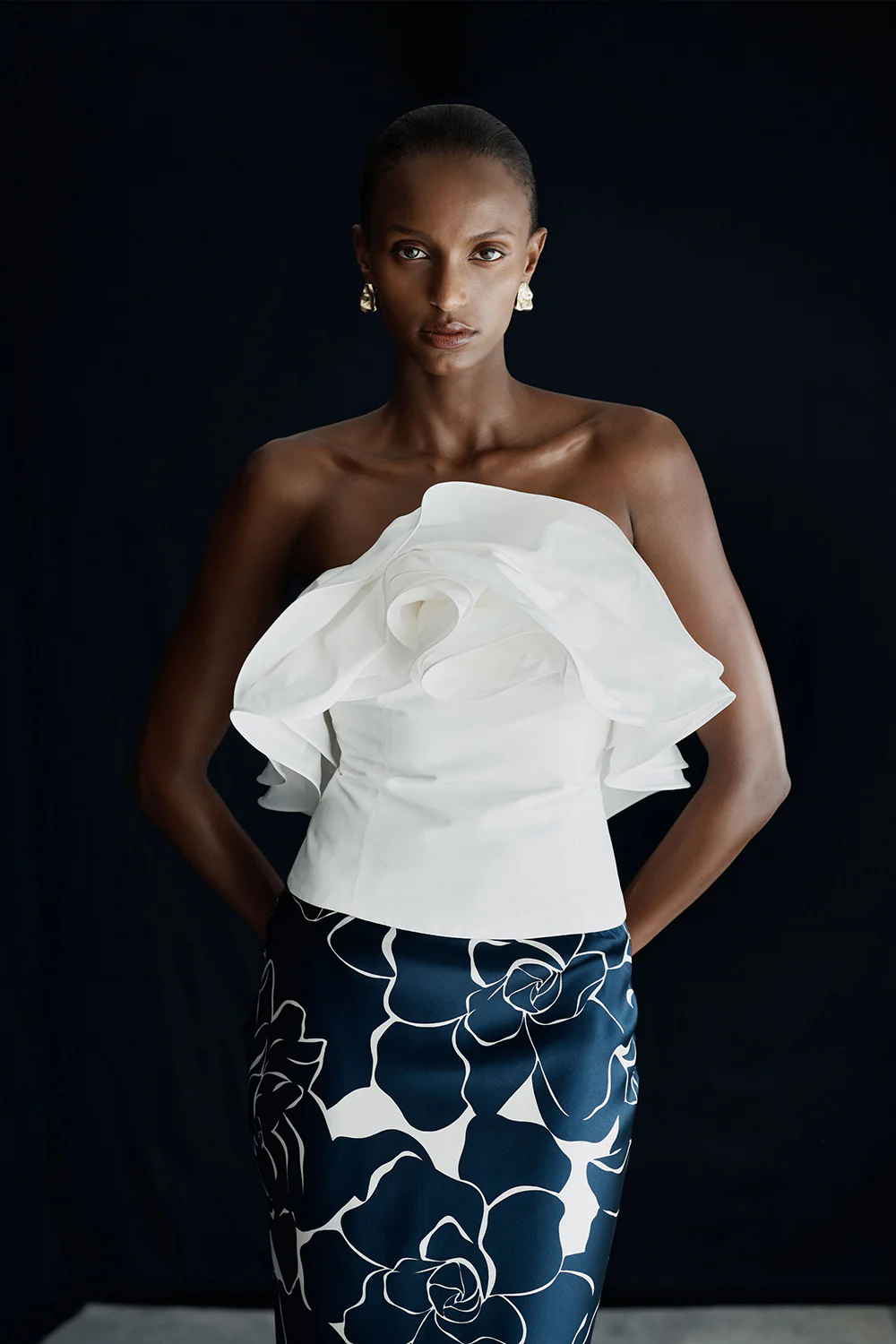 CELESTIAL PETALS SILK VISCOSE BIAS SKIRT - Image 4