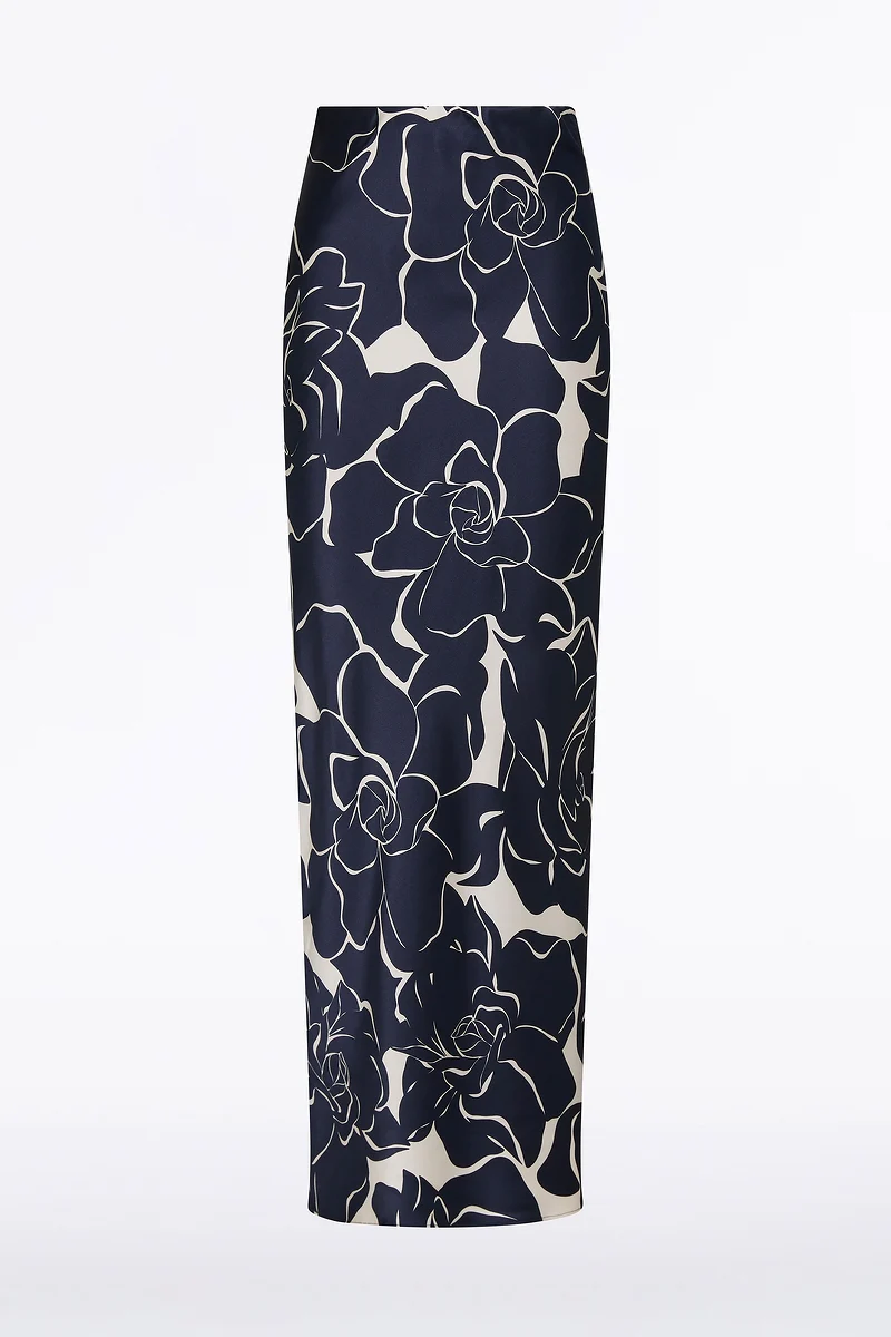 CELESTIAL PETALS SILK VISCOSE BIAS SKIRT - Image 5