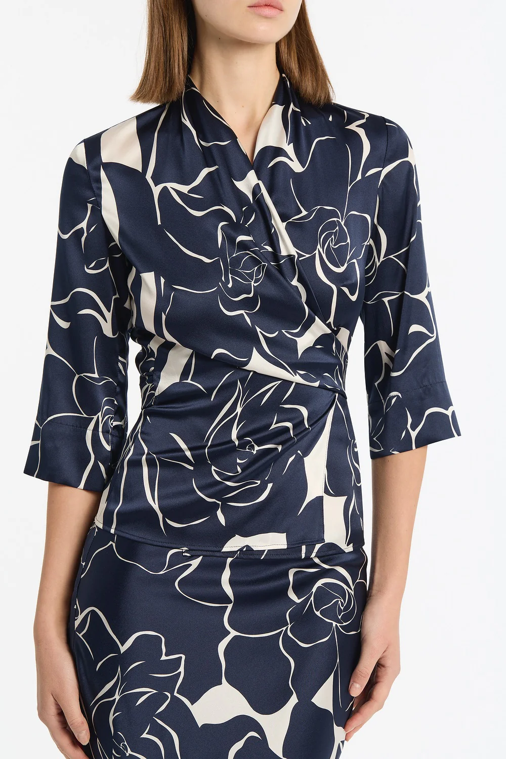 CELESTIAL PETALS SILK VISCOSE WRAP TOP - Image 4