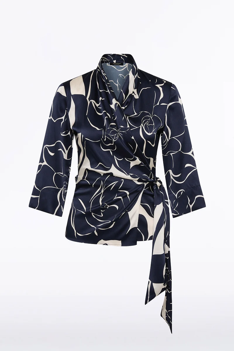 CELESTIAL PETALS SILK VISCOSE WRAP TOP - Image 5