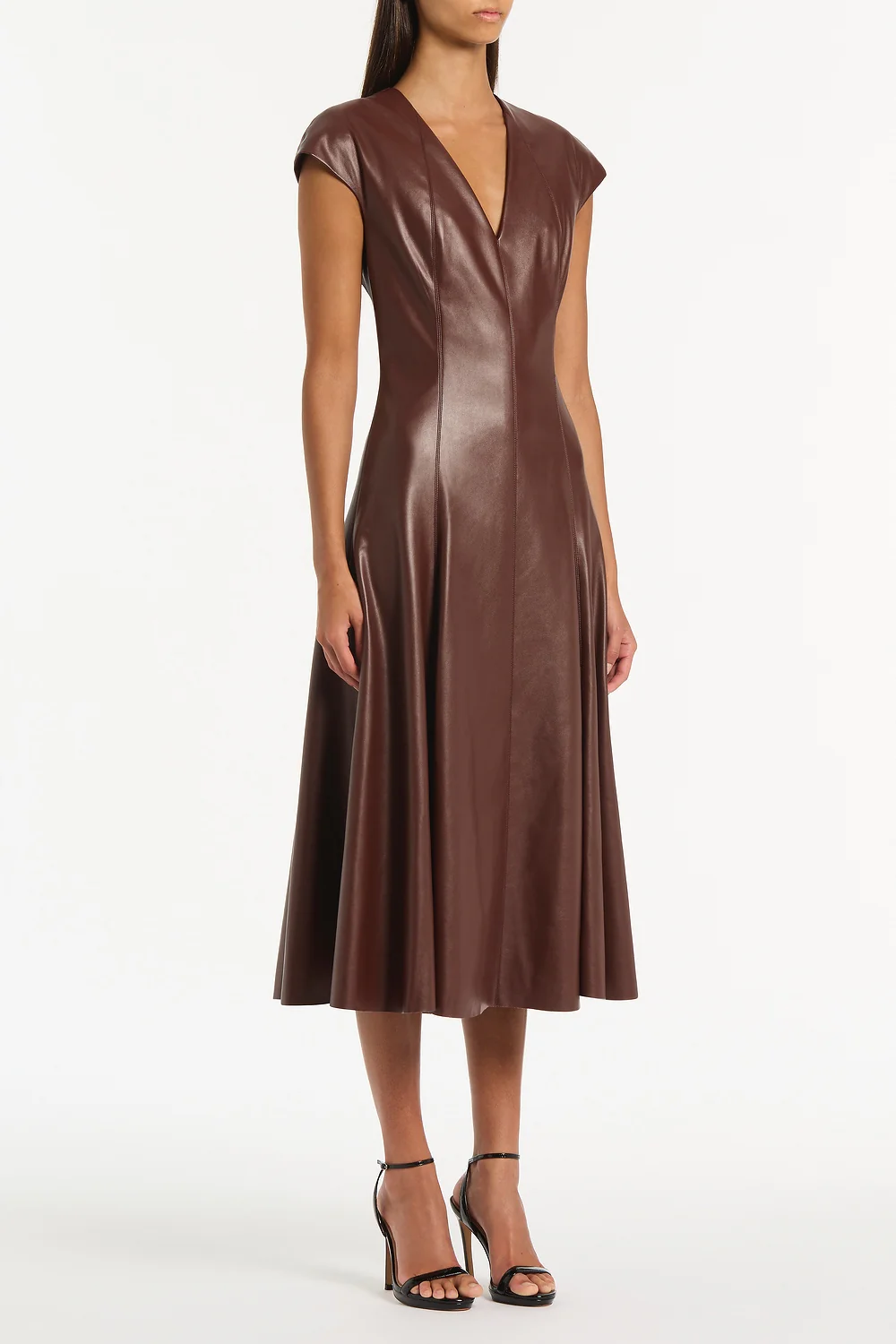 COCOA FAUX LEATHER PANEL DRESS - Image 3