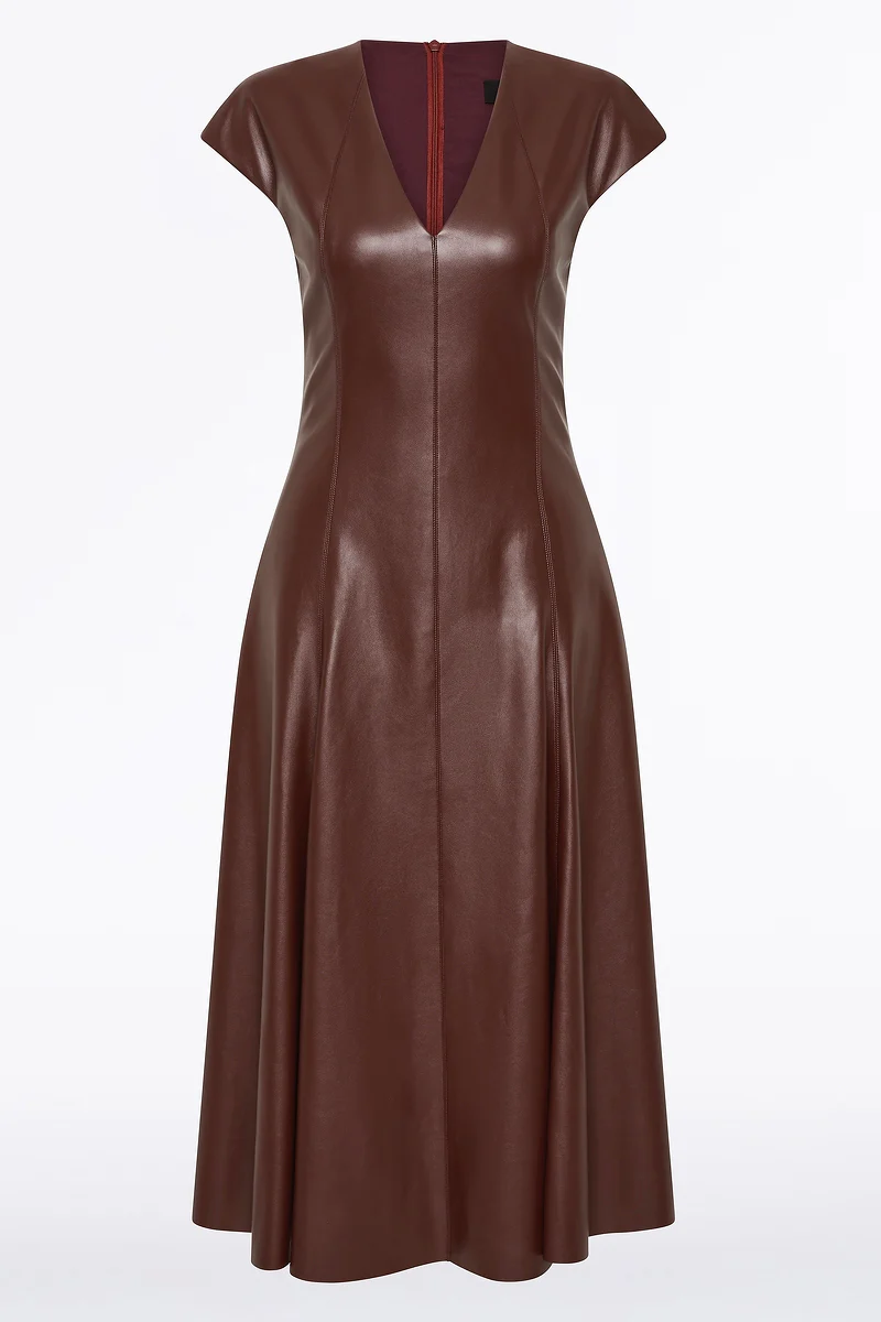 COCOA FAUX LEATHER PANEL DRESS - Image 5