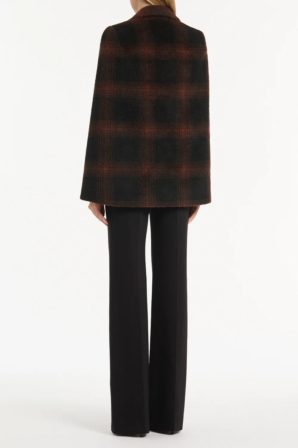 COCOA WOOL CHECK CAPE - Image 2