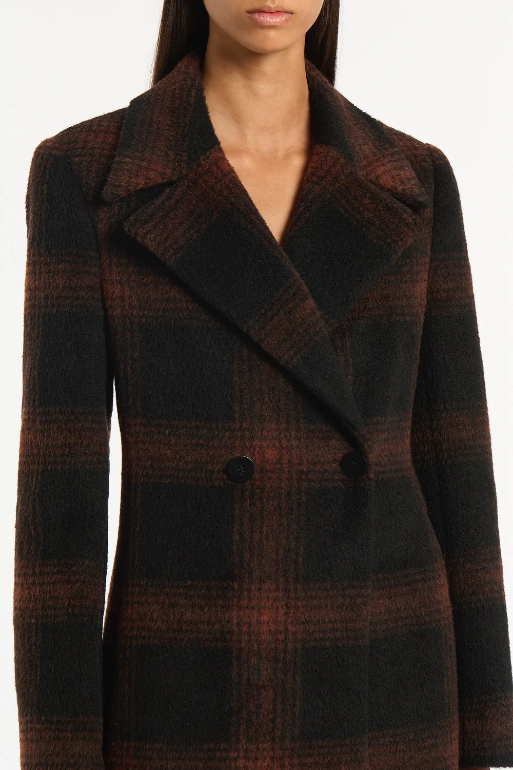COCOA WOOL CHECK COAT - Image 4