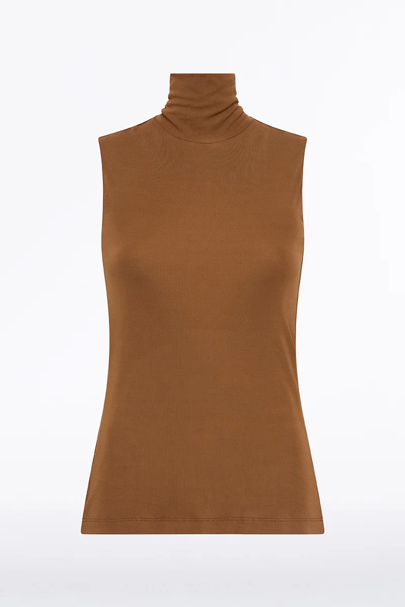 COGNAC MATTE JERSEY POLO - Image 4