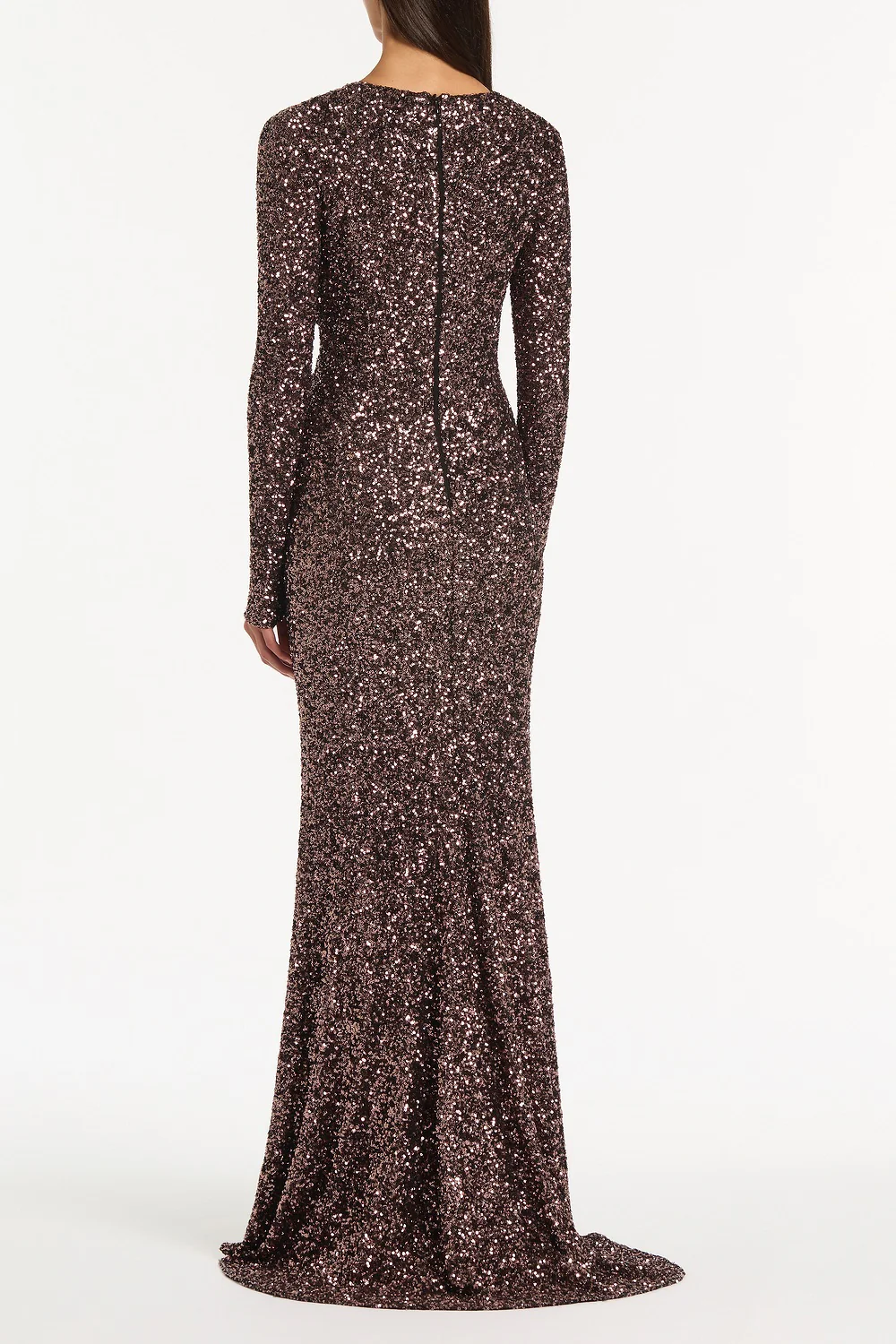 COPPER SEQUIN TWIST FRONT GOWN - Image 2