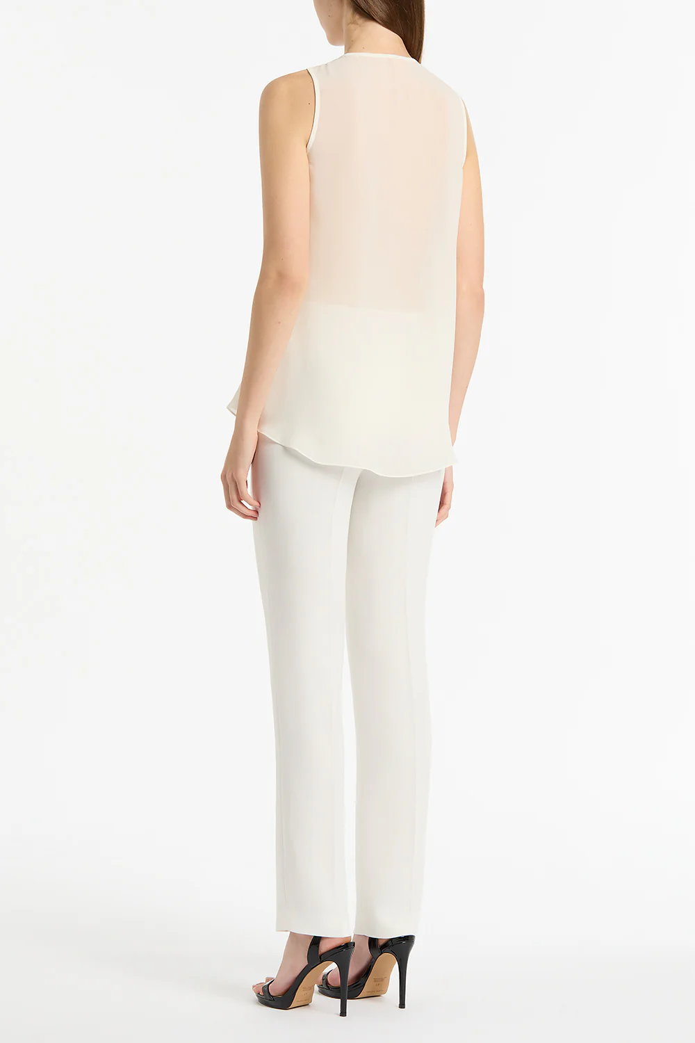 CREAM GEORGETTE FLUTED TANK - Image 2