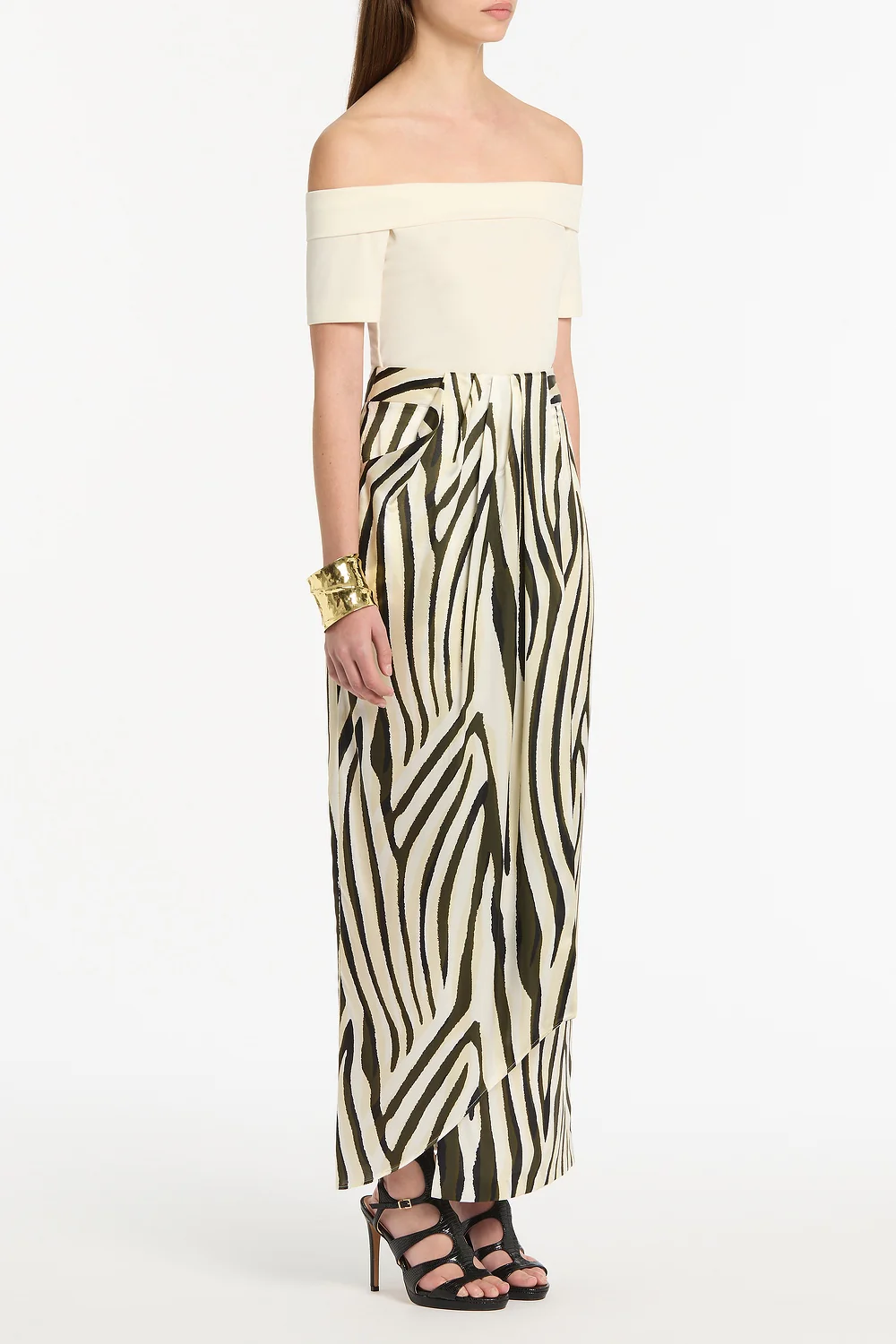 CREAM JERSEY OFF SHOULDER TOP - Image 2