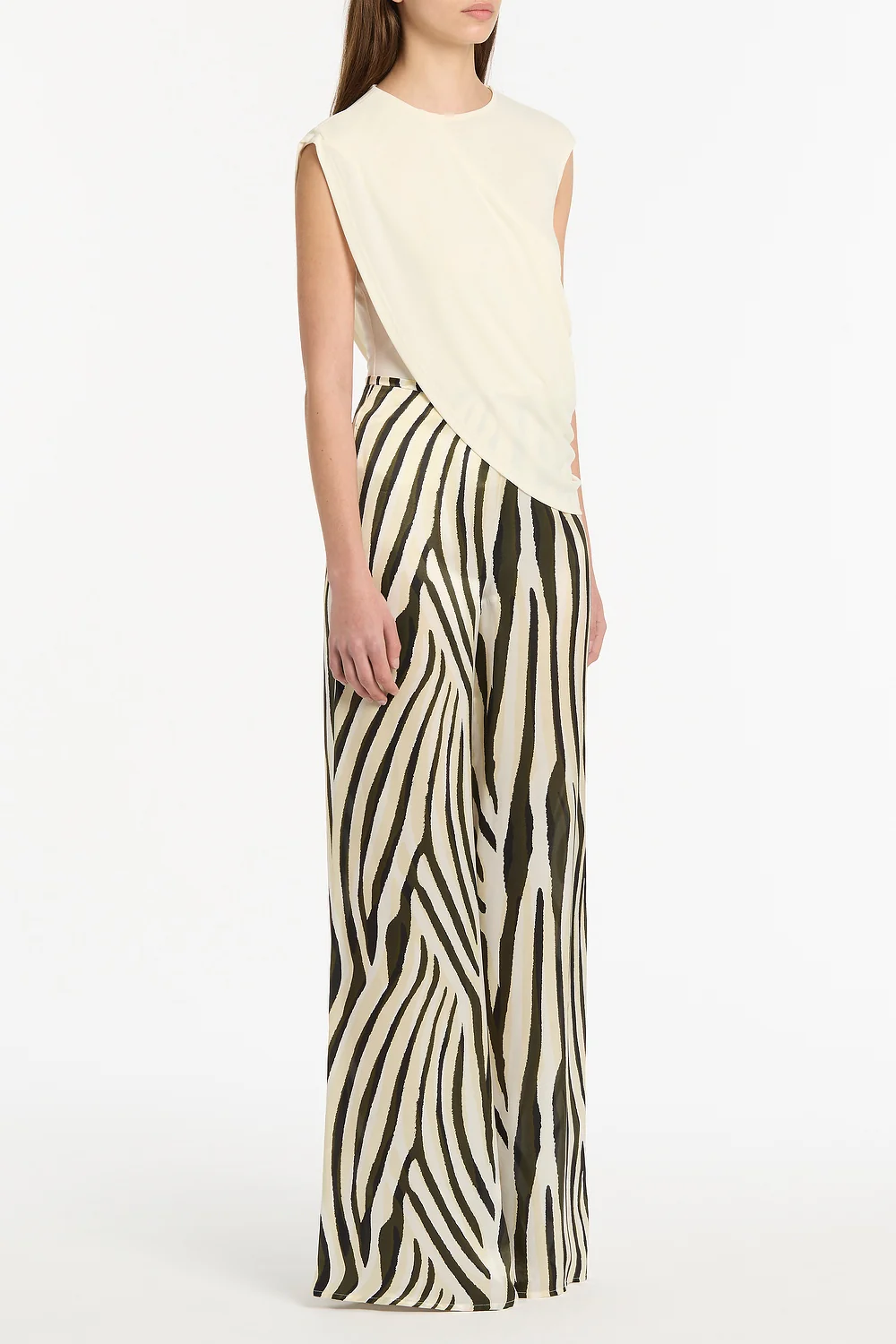 CREAM JERSEY TWIST TOP - Image 2