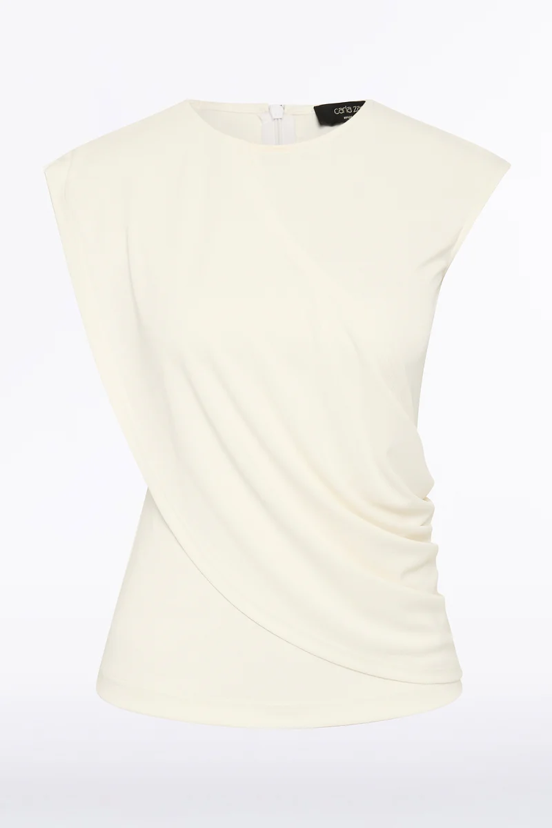 CREAM JERSEY TWIST TOP - Image 4