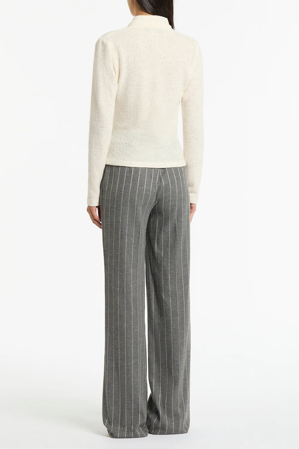 CR�ME LOOPED KNIT SHAWL WRAP TOP - Image 3