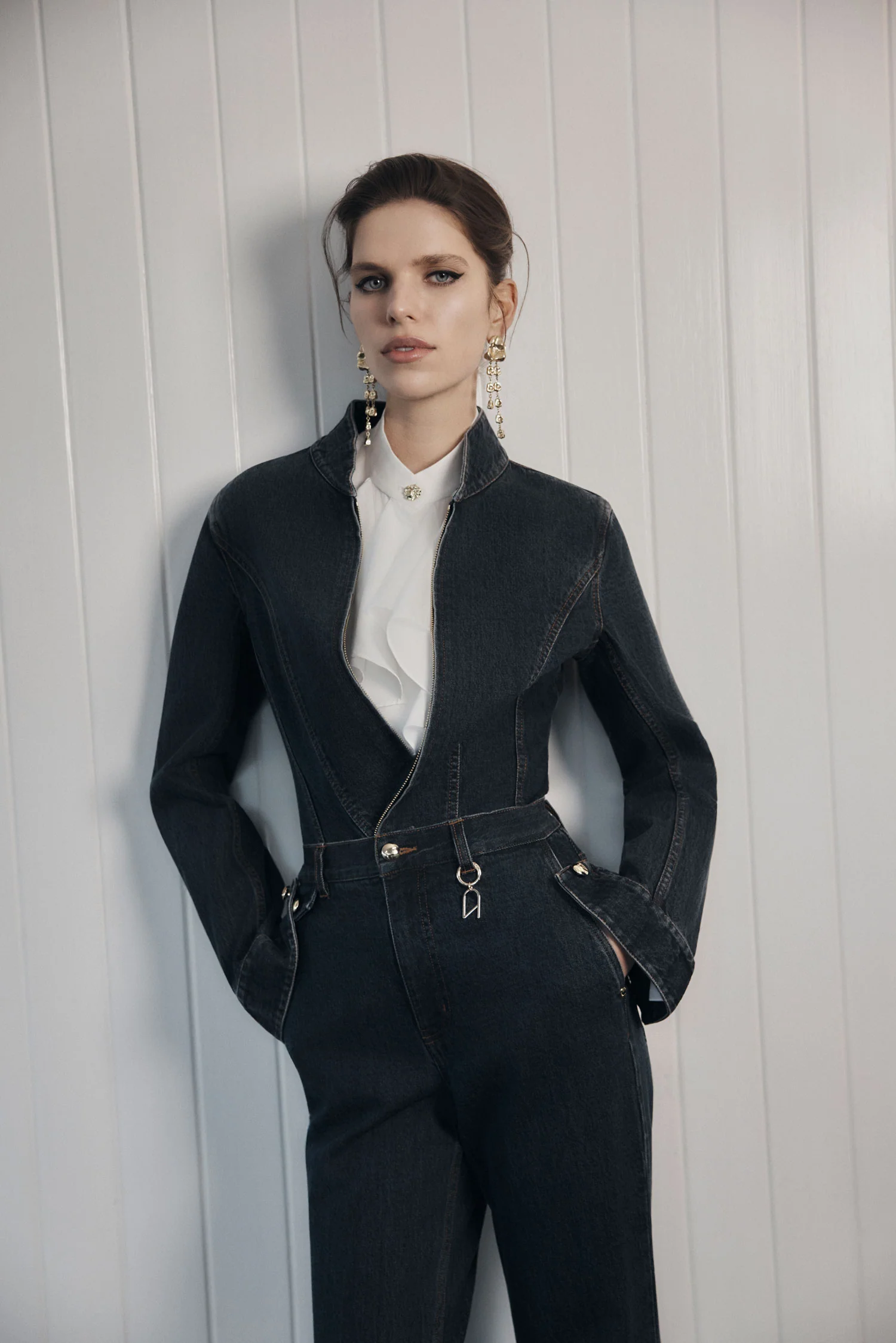 DARK INDIGO BOOTLEG DENIM JEANS - Image 6