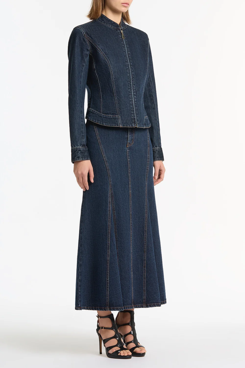 DARK INDIGO FITTED DENIM JACKET - Image 3